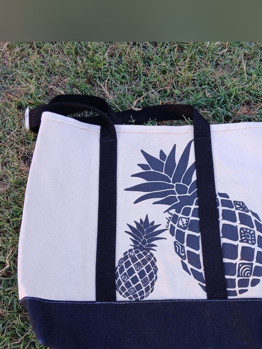 Cinda B Canvas Pineapple Tote Bag